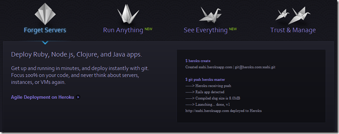 heroku homepage
