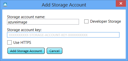 Add account to Storage Explorer