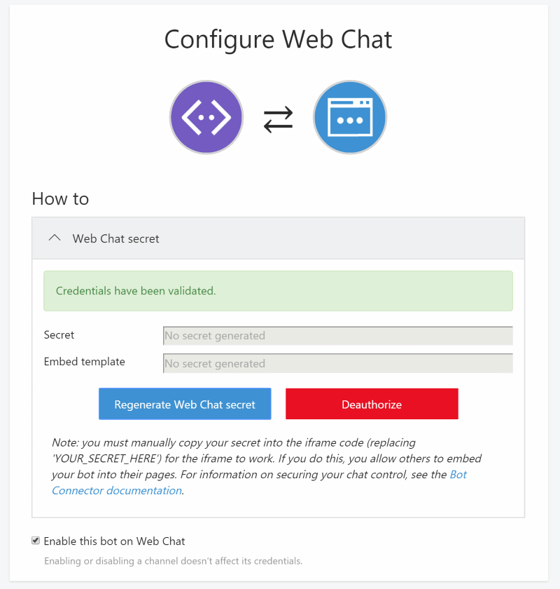 configure within botframework dev portal